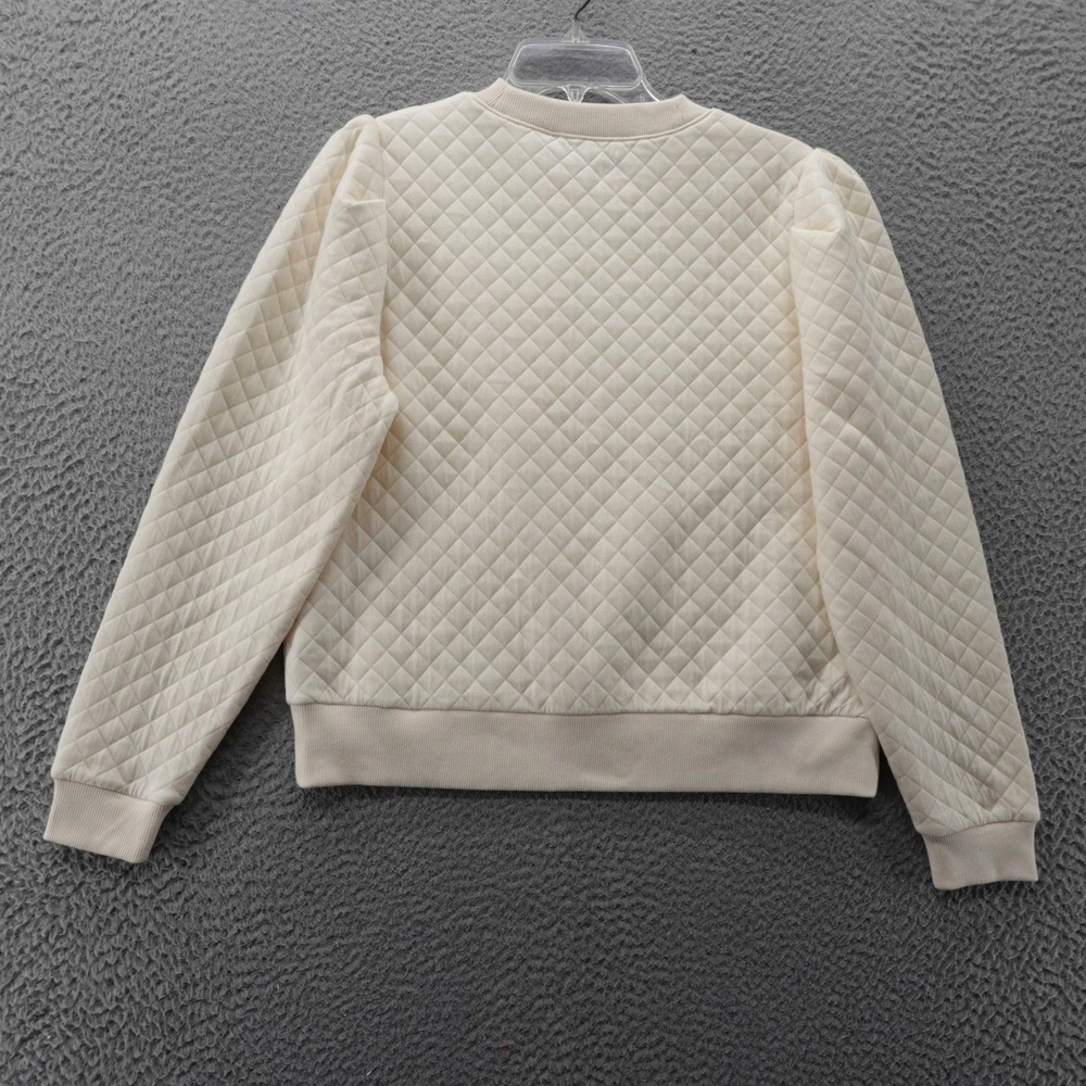 Walter Hagen Clubhouse Quilted Pullover Crew Cream Puff Sleeve UPF 50+ NEW - Picture 2 of 13